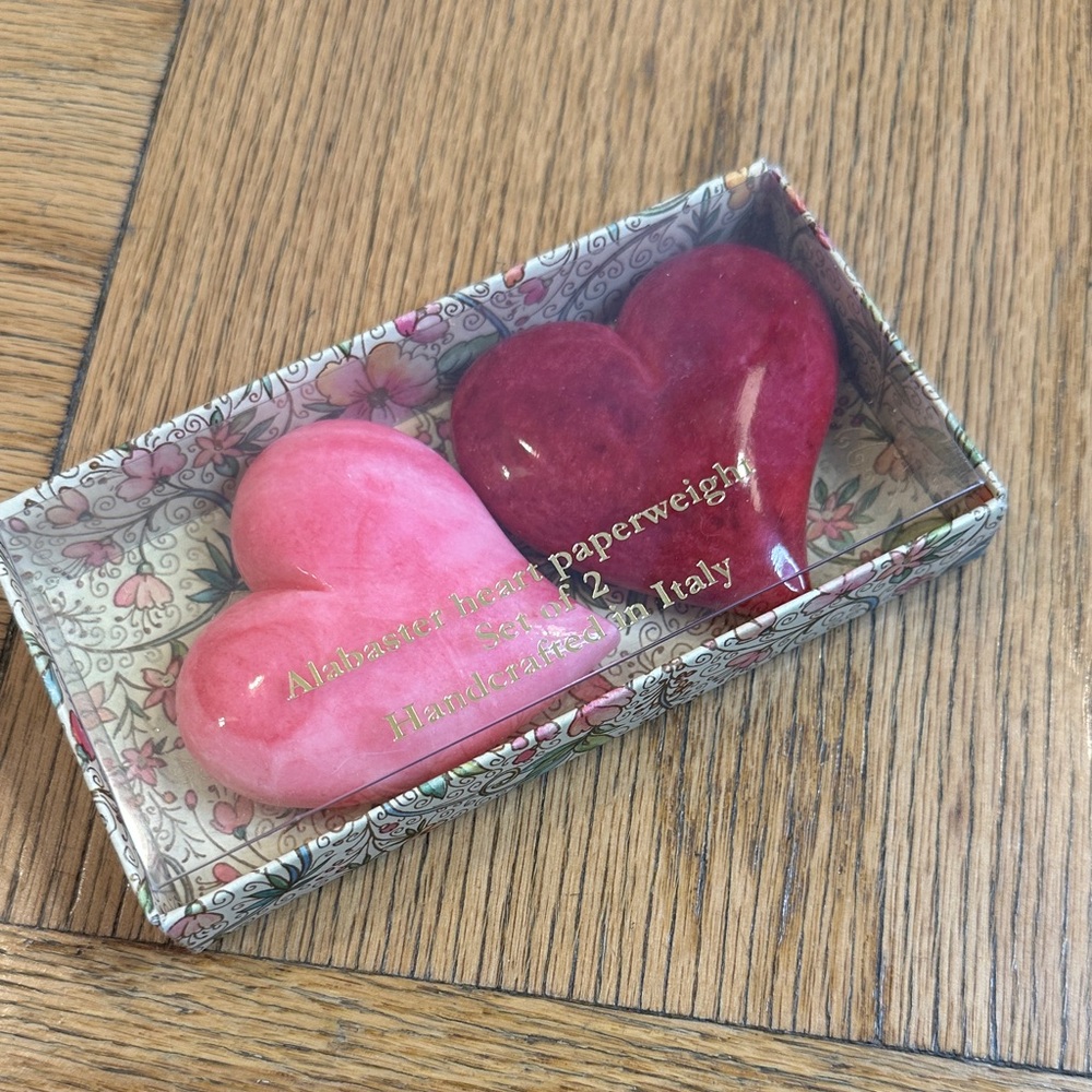 Pink and Red Heart Paperweights